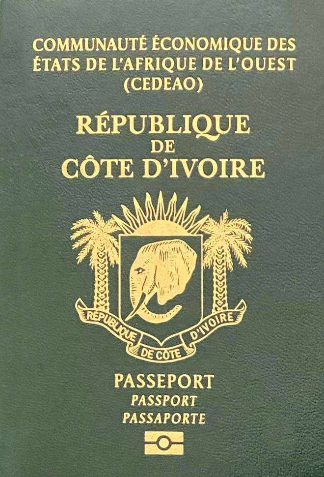 Ivorian passport cover 2026