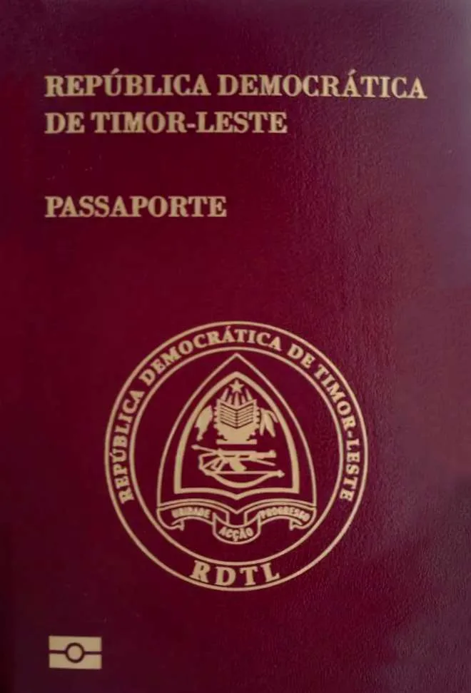 Timorese passport — click to enlarge Timorese passport cover 2026