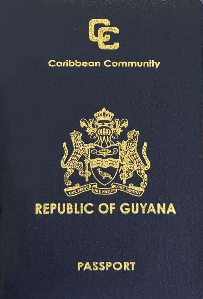 Guyanese passport — click to enlarge Guyanese passport cover 2026