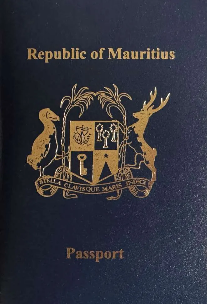 Mauritian passport — click to enlarge Mauritian passport cover 2026