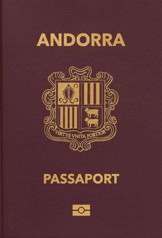 Andorran passport cover 2026