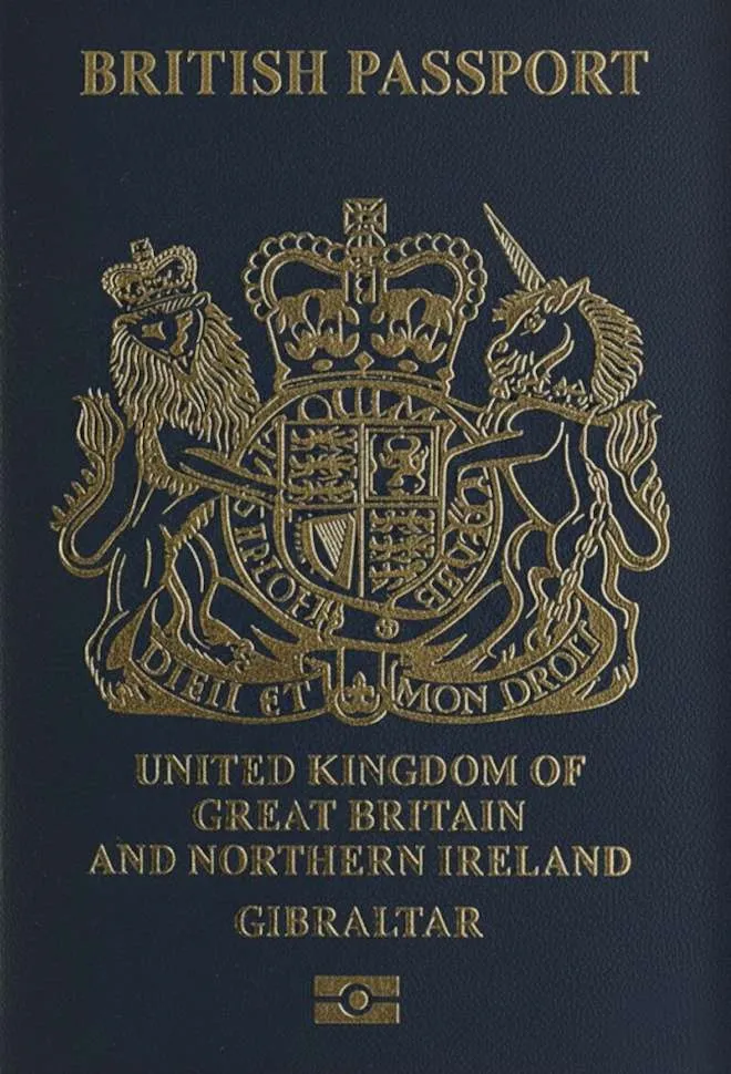 Gibraltar passport — click to enlarge Gibraltar passport cover 2026