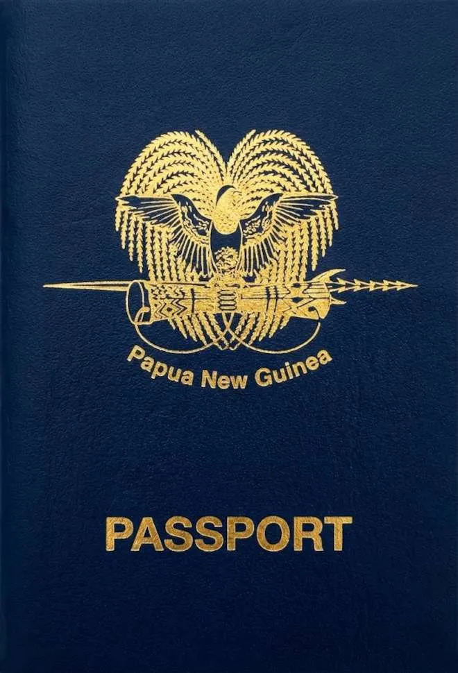 Papua New Guinean passport — click to enlarge Papua New Guinean passport cover 2026