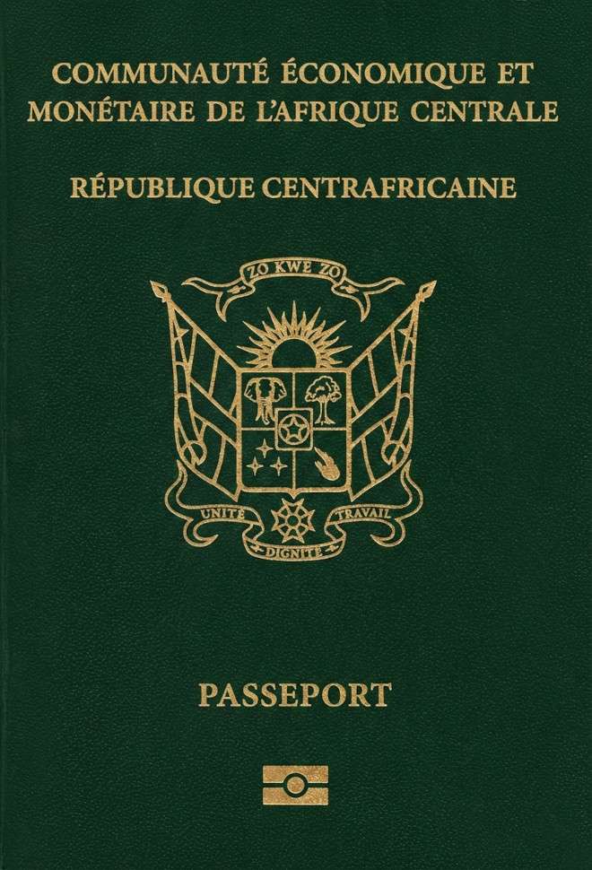 Central African passport cover 2026