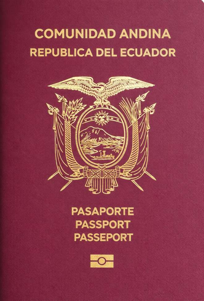 Ecuadorian passport cover 2026