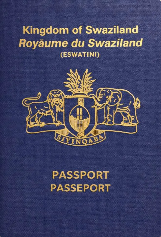 Swazi passport — click to enlarge Swazi passport cover 2026
