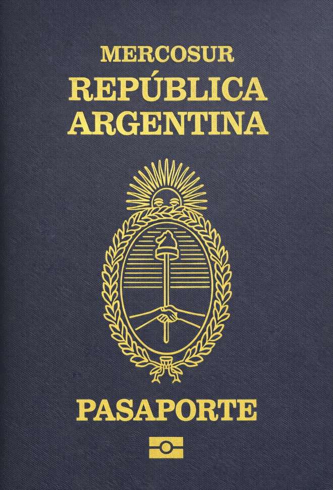 Argentine passport cover 2026