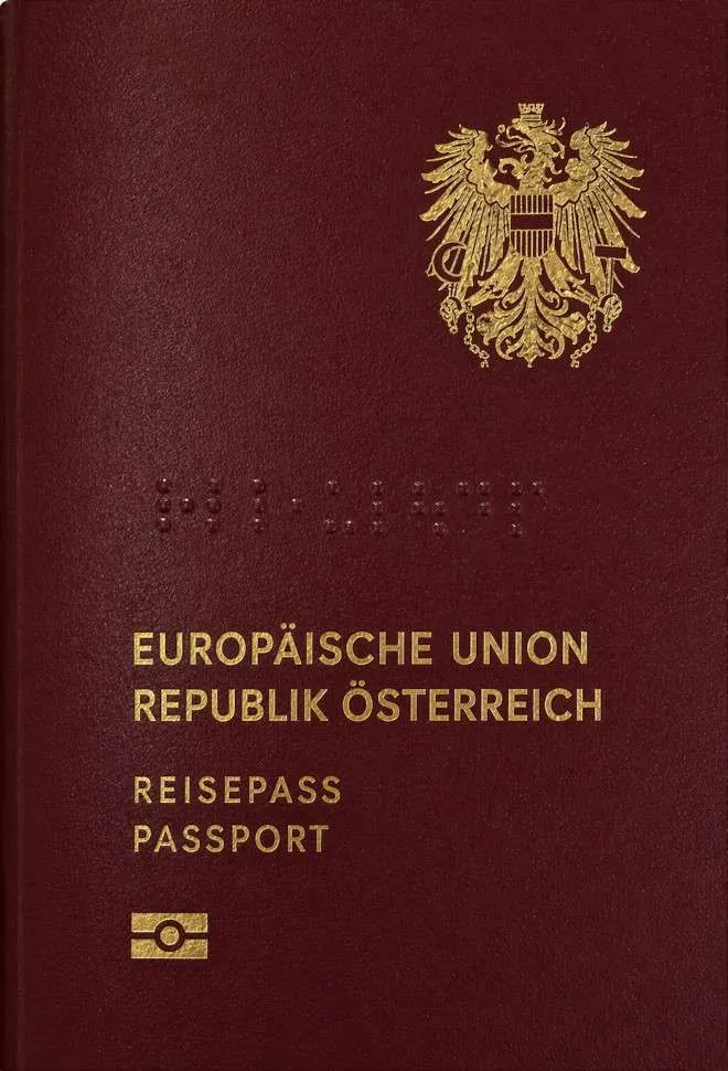 Austrian passport cover 2026