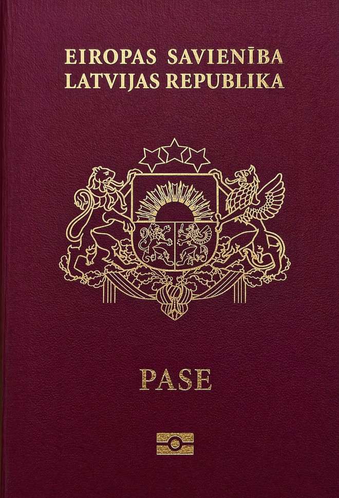 Latvian passport — click to enlarge Latvian passport cover 2026
