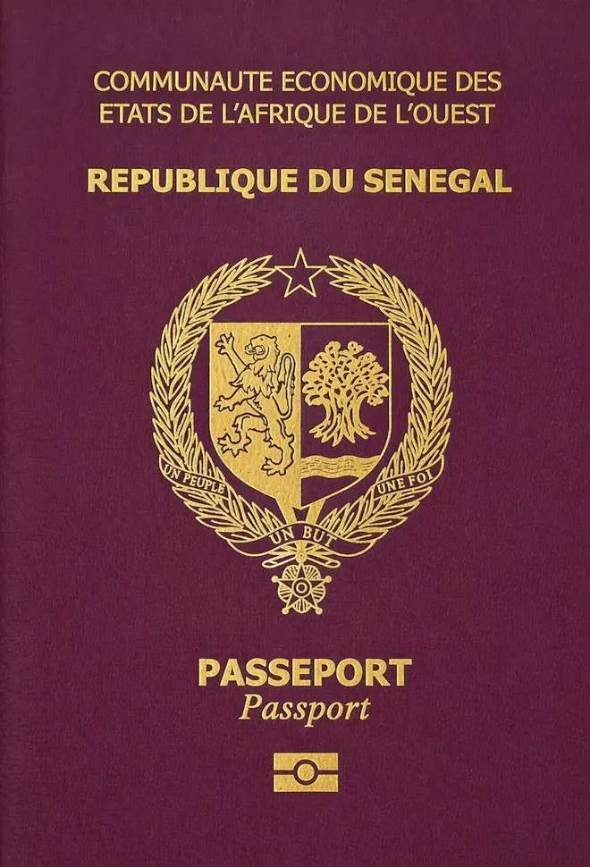 Senegalese passport — click to enlarge Senegalese passport cover 2026