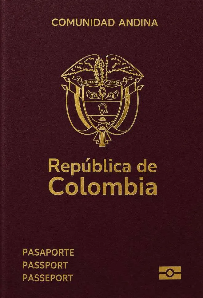 Colombian passport cover 2026