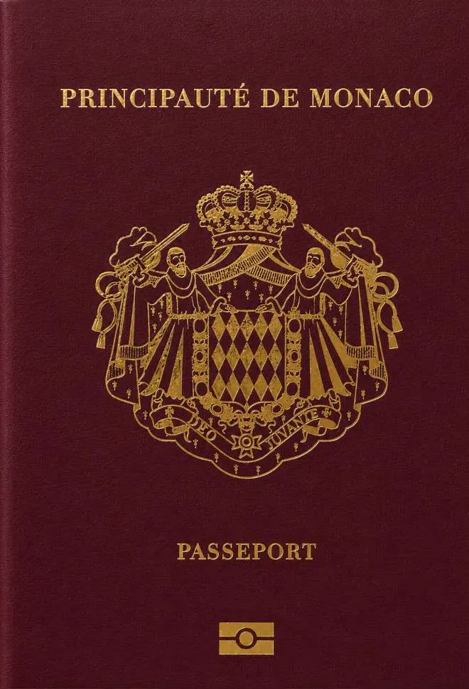 Monégasque passport — click to enlarge Monégasque passport cover 2026