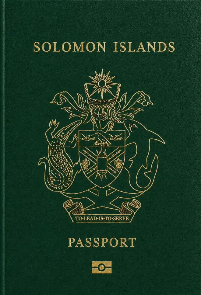 Solomon Islander passport — click to enlarge Solomon Islander passport cover 2026