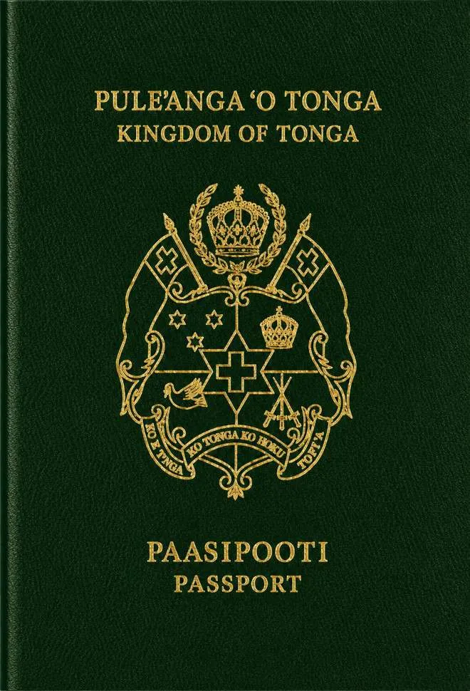 Tongan passport — click to enlarge Tongan passport cover 2026