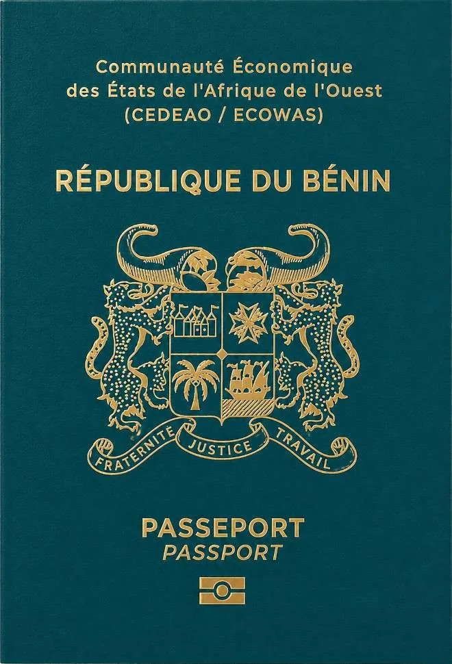 Beninese passport — click to enlarge Beninese passport cover 2026