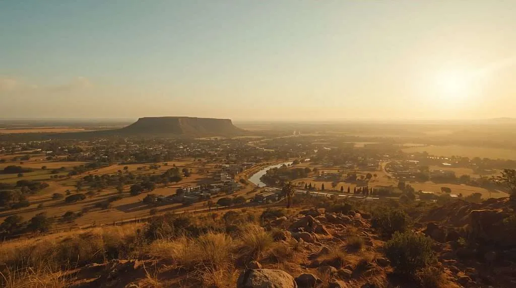 Flat-topped mesa above a dry, scrubby landscape in Angola.