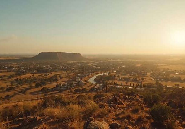 Flat-topped mesa above a dry, scrubby landscape in Angola.